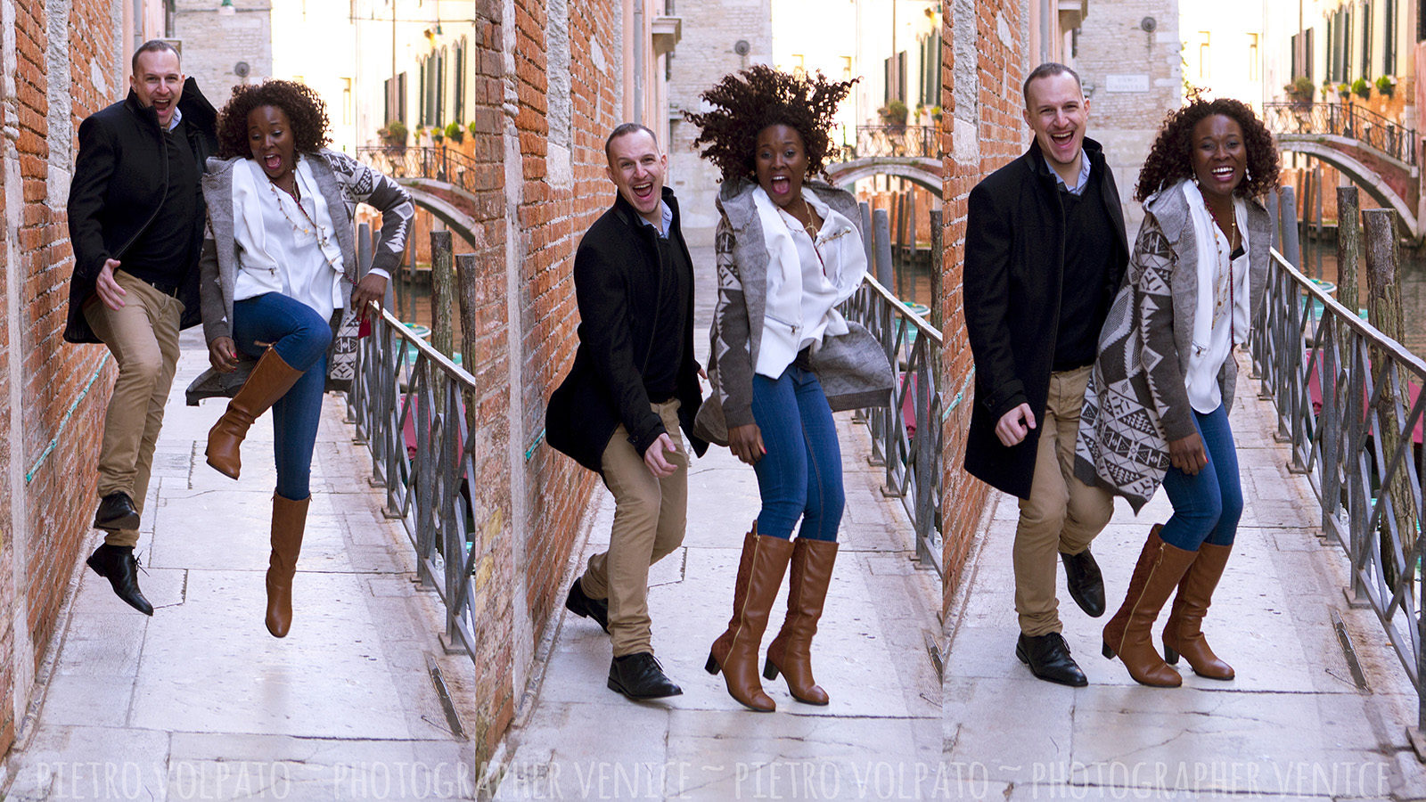 Fotografo a Venezia per servizio fotografico innamorati ~ Coppia in Vacanza ~ Foto e divertimento durante una passeggiata a Venezia